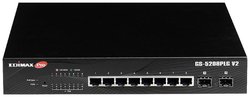 EDIMAX 10-portowy Gigabit PoE+ z 2 gniazdami SFP Web Smart Switch (85 W) EDIMAX GS-5208PLG V2 Switch sieciowy  8+2 Porty