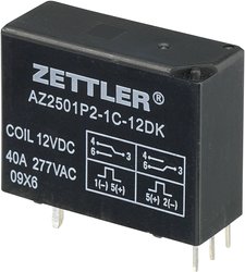 Przekaźnik dużych mocy Zettler Electronics AZ2501P2-1C-12DK 12 V/DC