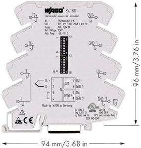 przetwornik pomiarowy temperatury termopary typ J, K, jasnoszary WAGO 857-810 przetwornik pomiarowy JUMPFLEX®