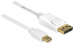 Kabel DisplayPort Delock, złącze męskie mini Displayport na złącze męskie Displayport, 3 m Przejściówka Mini DisplayPort, DisplayPort Delock 83483 83483, pozłacane styki, 3.00 m
