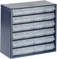 Magazyn części drobnych raaco 624-01 137546, Ilość przegród: 24, (S x W x G) 306 x 283 x 150 mm