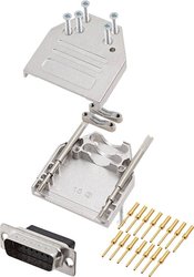 Obudowa złącza D-SUB encitech DTZI15-DBCP-K 6355-0079-02, odlew cynkowy, 180 °, 1 szt.