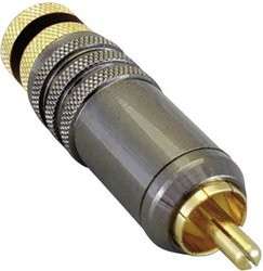 Złącze męskie RCA/Cinch BKL Electronic 0101020, złocony, złącze męskie proste, 1 szt.