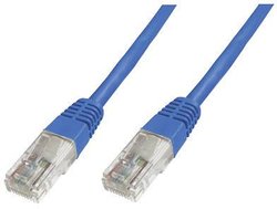 Kabel LAN RJ45, Digitus DK-1511-010/B Patchkabel U/UTP, U/UTP, CAT 5e, 1.00 m, niebieski