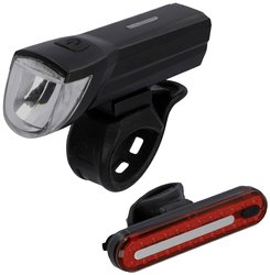 FISCHER FAHRRAD Zestaw oświetlenia rowerowego STOP-30/15 LED  czarny