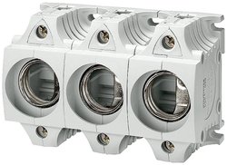 Podstawa bezpiecznika DIAZED, rozmiar III, formowana, 3-biegunowa zabezpieczona przed kontaktem (BGV. Gniazdo bezpiecznika topikowego Siemens 5SF5268 63 A 500 V/AC