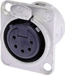 Złącze męskie XLR NC5FD-L-1 Neutrik NC5FD-L-1 złącze żeńskie z kołnierzem, wyjście proste Ilość styków: 5  srebrny 1 szt.