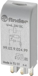 Moduły sygnalizacyjne i EMC - przeciwprzepięciowe Finder 99.02.0.024.98 Moduł LED+VAR. 6-24V AC/DC