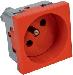 Modularne gniazdo elektryczne z pinem ochronnym 45x45 mm czerwonym Wkładka urządzenia KOPOS QP 45x45_BB 1 szt.