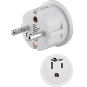 Przejściówka, adapter podróżny Goobay gniazdo amerykańskie USA, wtyk polski 