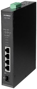 EDIMAX Industry 4-portowy niezarządzalny przełącznik POE GbE + 1 GbE SFP, 120 W, IP30, -20~70°C, nadmiarowość zasilania EDIMAX IGS-1105P Switch przemysłowy Ethernet