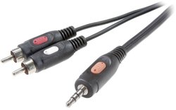 Speaka przejściówka audio wtyk jack 3,5 mm na 2x wtyk cinch, 10 m, biały Kabel Cinch / Jack SpeaKa Professional SP-7869792  10.00 m