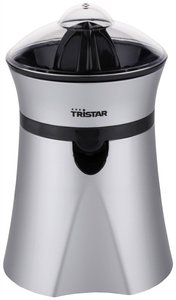 Tristar CP-2262 Wyciskarka do cytrusów — z przezroczystą pokrywką — dwa stożki do wyciskania soków, czarna Wyciskarka do cytrusów Tristar CP-2262, 20 W, srebrny (matowy), czarny