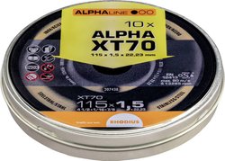 RHODIUS XT70 Pudełko Bardzo cienka tarcza tnąca 115 x 1,5 x 22,23mm INOX prosta Tarcza tnąca prosta Rhodius XT70 BOX 211082 115 mm 10 szt.