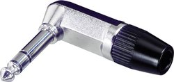 Złącze męskie jack 6,35 mm NYS208 Rean AV NYS208 złącze męskie kątowe Ilość styków: 3 stereo srebrny, czarny 1 szt.