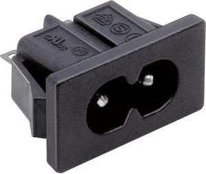 Złącze męskie IEC TRU COMPONENTS TC-2512023, styki: 2, 250 V, 2.5 A, 1 szt.