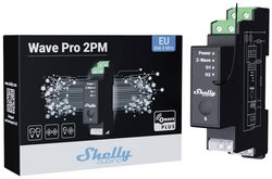 Przekaźnik Shelly maks. 25 A 1 faza 2 x 16 A funkcja pomiarowa Z-Wave Shelly Wave Pro 2PM  Przekaźnik na szynę DIN  Z-Wave