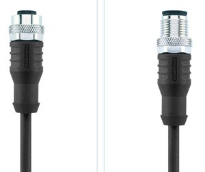 Kabel do czujników/elementów wykonawczych Escha AL-WAKS12-2-AL-WASS12/S370 8047024, Złącze M12, proste / złącze męskie M12, proste, ekranowane