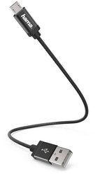 Kabel USB Hama, USB 2.0, Złącze męskie USB-A, Złącze męskie USB Micro-B, 0.20 m