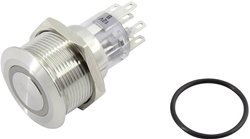 Przycisk TRU COMPONENTS TC-GQ22-A-22E/W/12V/S203 1602473, 22 mm, 250 V, 5 A, 1 szt.