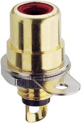 Gniazdo cinch do montażu panelowego Lumberg BTO 1 V, czerwone