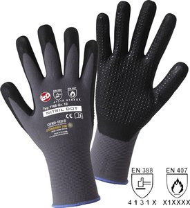 Rękawice robocze L+D NITRIL DOT 1166-10, Rozmiar rękawic: 10, XL, czarny, szary