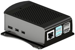 Zawiera aluminiową obudowę Raspberry Pi Mocowanie naścienne, kolor czarny Obudowa SBC Joy-it RB-AlucaseP5-06B czarny