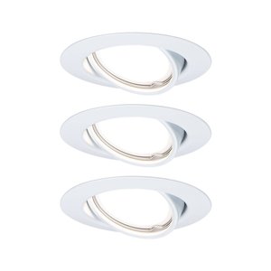 Oprawa wpuszczana LED Podstawa zestaw podstawowy obrotowa okrągła 90mm 20° GU10 3x4,5W 3x350lm 230V 3000K biała Lampa do zabudowy Paulmann Base 93422 Zestaw 3-elementowy 15 W 350 lm
