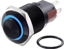 Przełącznik wciskany, wandaloodporny TRU COMPONENTS TC-GQ16-KH-11ZE/J/B/12V/A TC-7495100, 16 mm, 48 V/DC, 2 A, 1 szt.