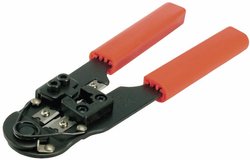 Szczypce do zaciskania LogiLink RJ45, obcinak do kabli, ściągacz izolacji WZ0004 Szczypce zaciskowe LogiLink WZ0004