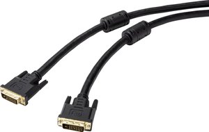 Kabel DVI Renkforce RF-4695150, podwójne ekranowanie, z rdzeniem ferrytowym, pozłacane styki, 20.00 m