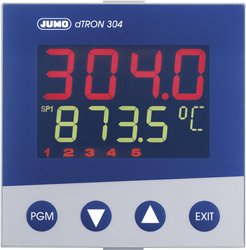 Termostat PID Jumo dTRON 304 Pt100, Pt500, Pt1000, KTY11-6, L, J, U, T, K, E, N, S, R, B, C, D -200 do +2400 °C Przekaźnik 3 A, Analogowe prądowe (D x S x W) 105 x 96 x 96 mm
