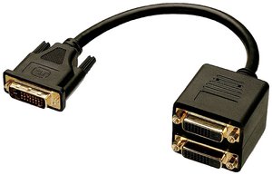 Przejściówka, adapter DVI LINDY 41215 LINDY DVI-D Splitterkabel, 2 Port, [1x złącze męskie DVI-D - 2x złącze żeńskie DVI 29-pin]