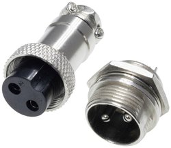 Złącze męskie okrągłe 453551, styki:2, 250 V/AC, 7 A, 1 zest.