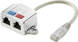 adapter T LAN RJ45 Renkforce  [2x złącze żeńskie RJ45 - 1x złącze męskie RJ45]