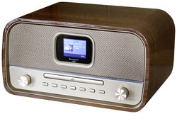 Radio soundmaster DAB970BR1 DAB+, UKW funkcja ładowania akumulatora, z pilotem, funkcja budzika brązowy
