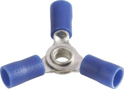 Rozdzielacz potrójny, Vogt Verbindungstechnik 3631a3, izolowany, M4, 0,5-1,0 mm2, nieb.