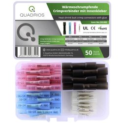 Asortyment końcówek zaciskanych termokurczliwych 50 sztuk 3:1 Wodoodporny klej Złącze doczołowe Quadrios 23C495 23C495, 0.3 - 4 mm², 50 szt.