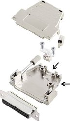 Zestaw listew żeńskich D-Sub encitech DSSK25-M-DMS-K 6355-0084-33, rzędy: 2, styki: 25, 45 °, 180 °, 1 szt.