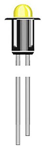 Lampka sygnalizacyjna LED Oshino MD-302R MD-302R, 6 mcd, 2.1 V/DC, 4.4 mm