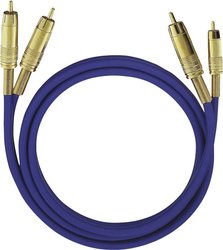 Kabel audio, Cinch Oehlbach 2032, [2x złącze męskie RCA/cinch - 2x złącze męskie RCA/cinch], 1.00 m, niebieski
