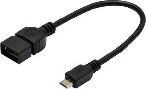 Przejściówka, adapter USB Digitus AK-300309-002-S AK-300309-002-S, [1x złącze męskie Micro-B USB 2.0 - 1x złącze żeńskie USB-A 2.0]