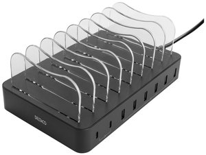 Deltaco - a nordic brand  Stacja ładowania USB 75 W dom Maksymalne natężenie wyjściowe 3000 mA Ilość wyjść: 8 x USB-A, USB-C
