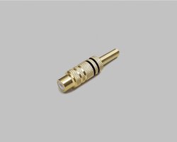 Złącze męskie RCA/Cinch BKL Electronic 0101105, złocony, złącze, proste, 1 szt.