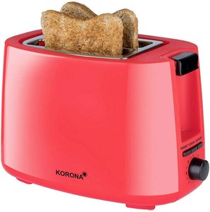 Toster Korona 21132 w kolorze czerwonym, 2 kromki z przystawką do bułek Toster Korona 21132