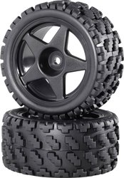 1:10 opony Buggy On-Road z 5-szprychowymi felgami Koła Reely 5-szprych, 1:10, 2szt, czarne