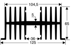 Radiator żeberkowy Fischer Elektronik SK 34 75 SA 1.1 K/W