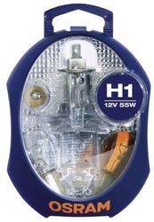 Pudełko z żarówkami samochodowymi Osram H1, 55 W, 12 V, P14.5s, CLKM H1 EURO