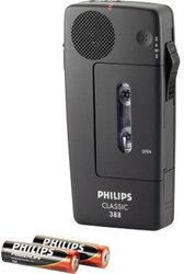Dyktafon Philips Pocket Memo® 388 Classic 6,3 x 12,8 x 2,5 cm (szer. x wys. x gł.) mini kaseta LFH0005 bateria z paskiem na nadgarstek, 2 baterie AA czarna Dyktafon analogowy Philips Pocket Memo 388 Classic LFH0388/00B, Czas nagrywania (maks.): 30 min