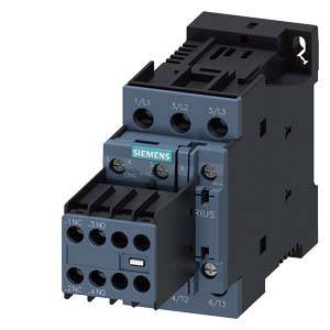 Stycznik, AC-3, 17 A/7,5 kW/400 V, 3-biegunowy, DC 24 V, 2NO+2NC, połączenie śrubowe Stycznik Siemens 3RT2025-1BB44 3RT20251BB44, 3 styki, 690 V/AC, 1 szt.